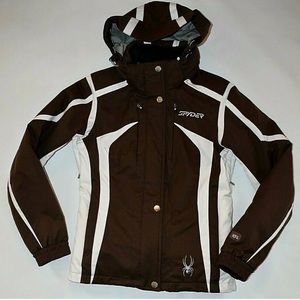 Spyder Brown and White Ski Jacket